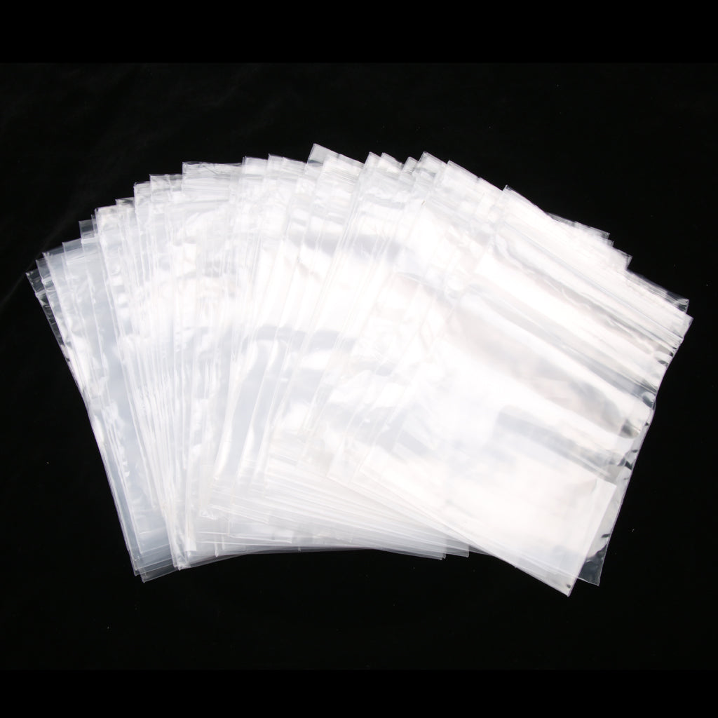 100 Pieces Clear Grip Seal Ziplock Bag Self Seal Resealable Bags 14×20cm