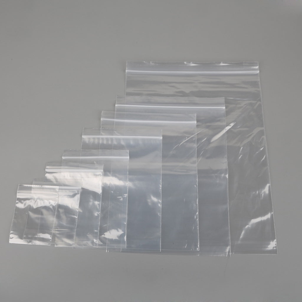 100 Pieces Clear Grip Seal Ziplock Bag Self Seal Resealable Bags 14×20cm