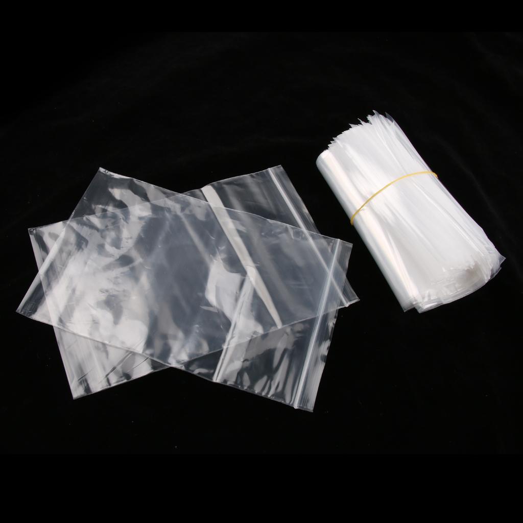 100 Pieces Clear Grip Seal Ziplock Bag Self Seal Resealable Bags 15×22cm