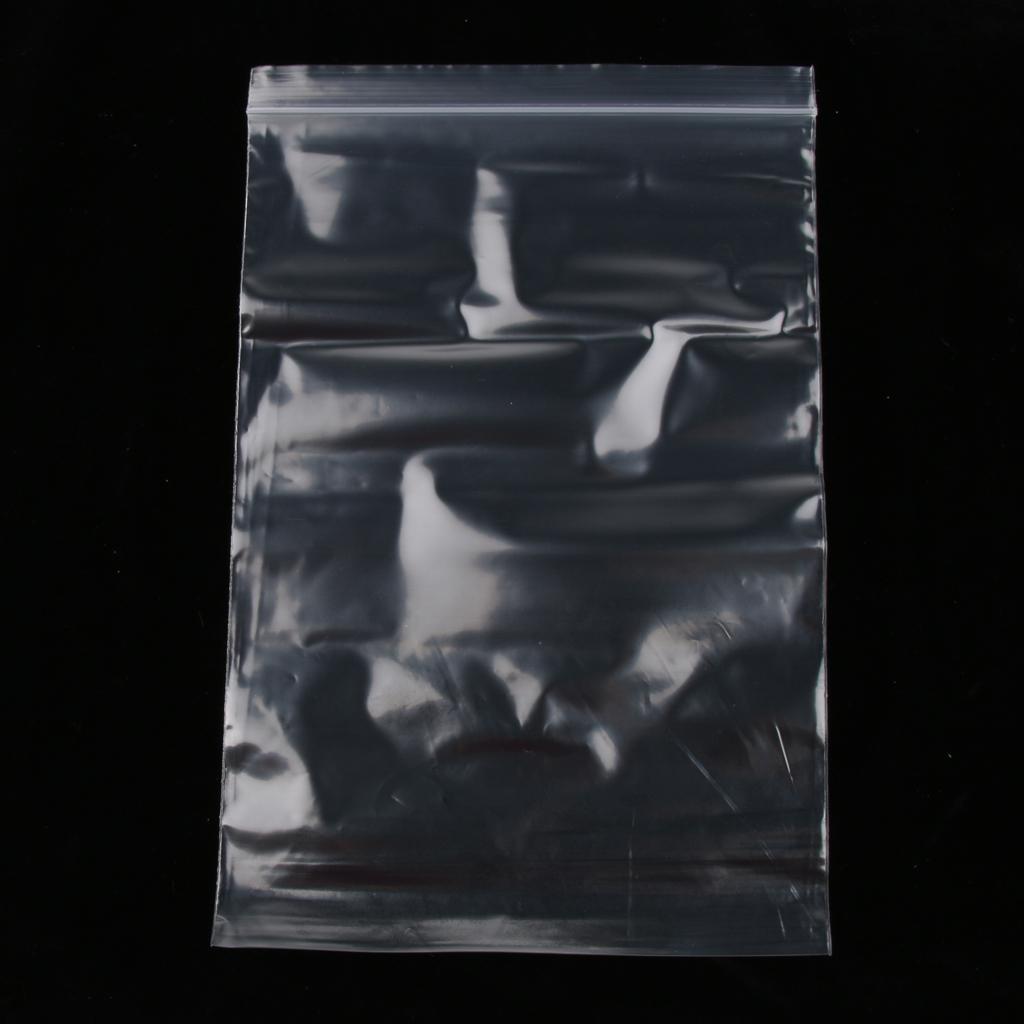 100 Pieces Clear Grip Seal Ziplock Bags Self Seal Resealable Bag 16×24cm