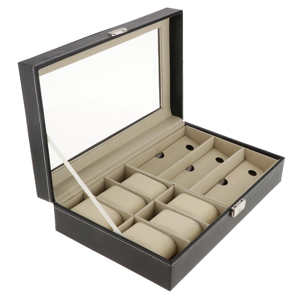 Watch Sunglasses Display Storage Box Case, Glasses Watch Holder Organizer