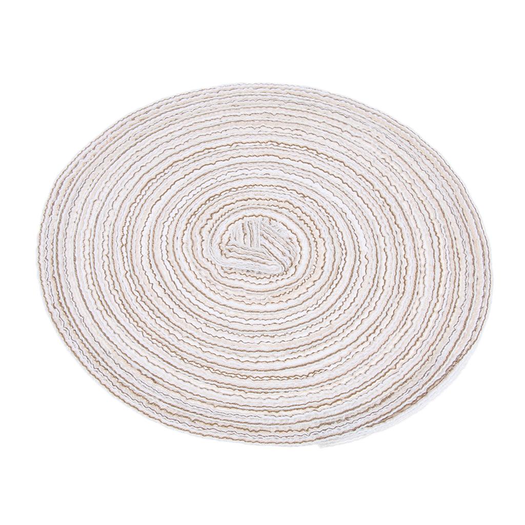 18cm Hand Knitting Ramie Table Round Placemat Thermal Insulation Mat Beige