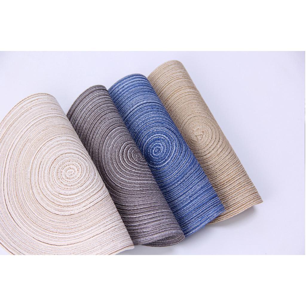 3x18cm Hand Knitting Ramie Table Round Placemat Thermal Insulation Mat Coffee