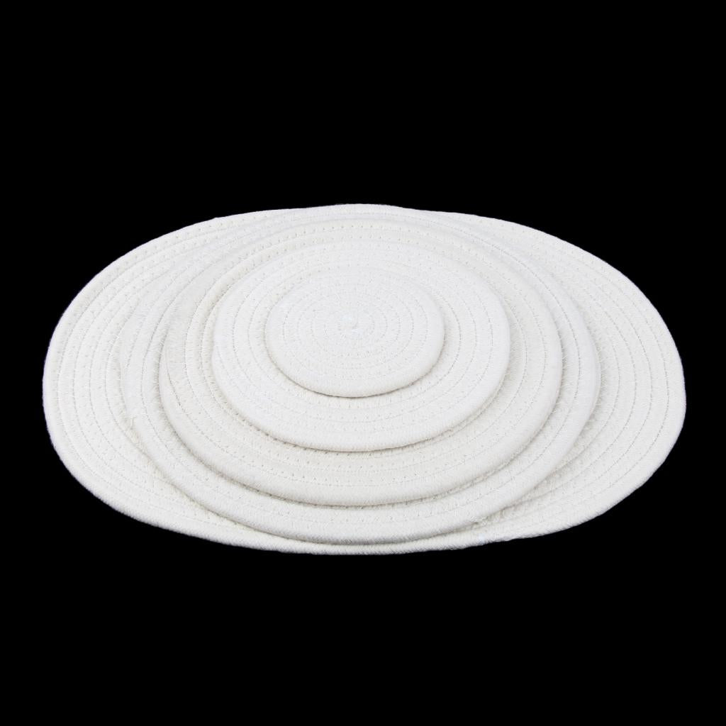 11cm Cotton Braided Round Table Placemat Heat Resistant Mat White