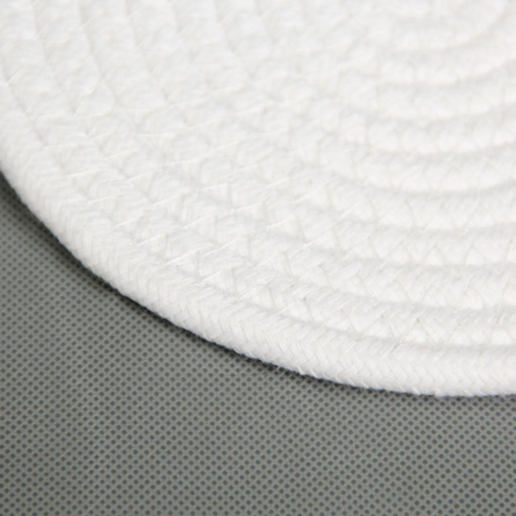 18cm Cotton Braided Round Table Placemat Heat Resistant Mat White