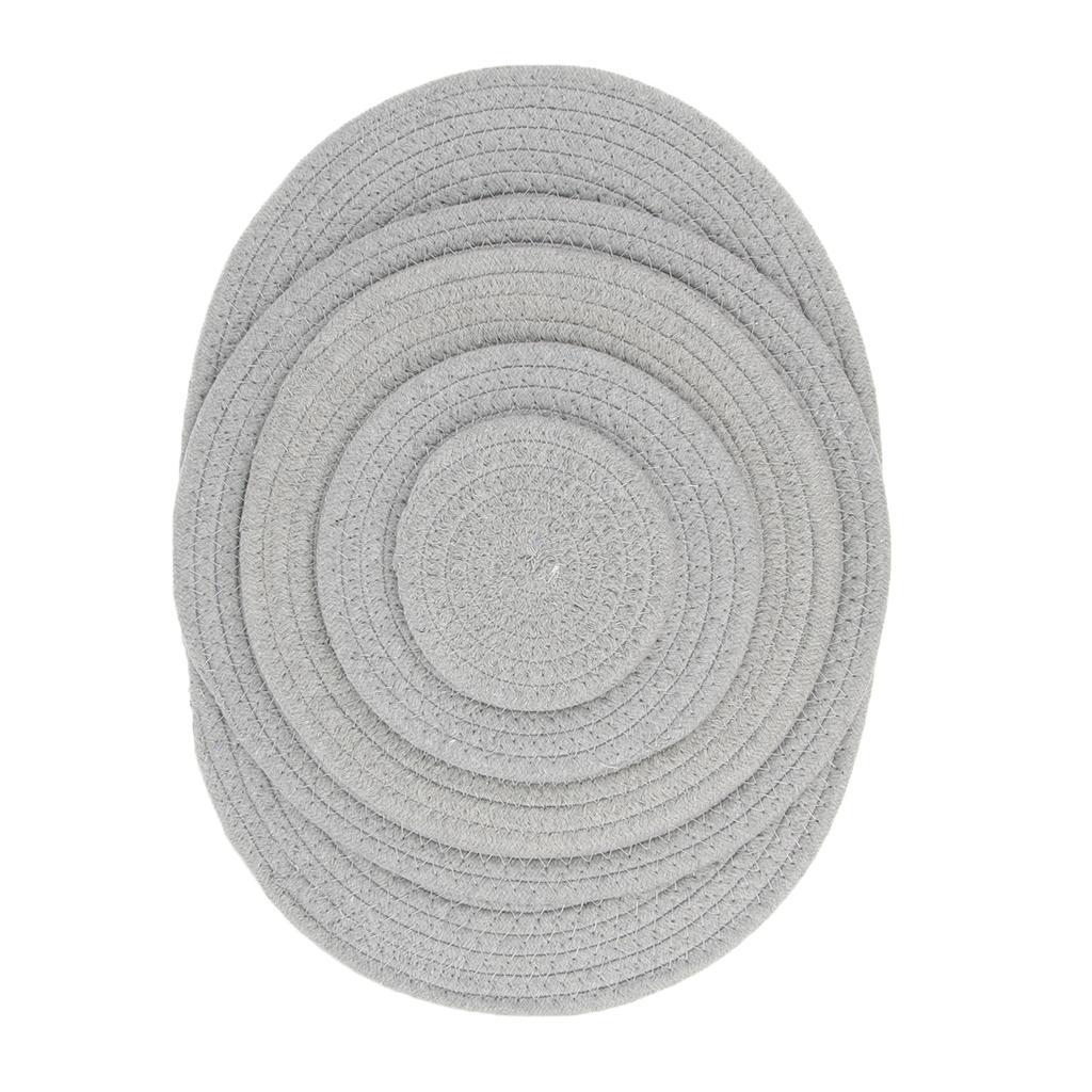 11cm Cotton Braided Round Table Placemat Heat Resistant Mat Grey