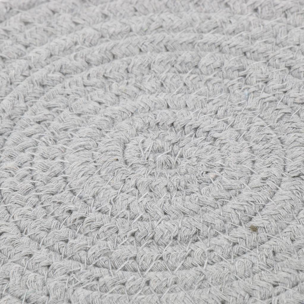 18cm Cotton Braided Round Table Placemat Heat Resistant Mat Grey