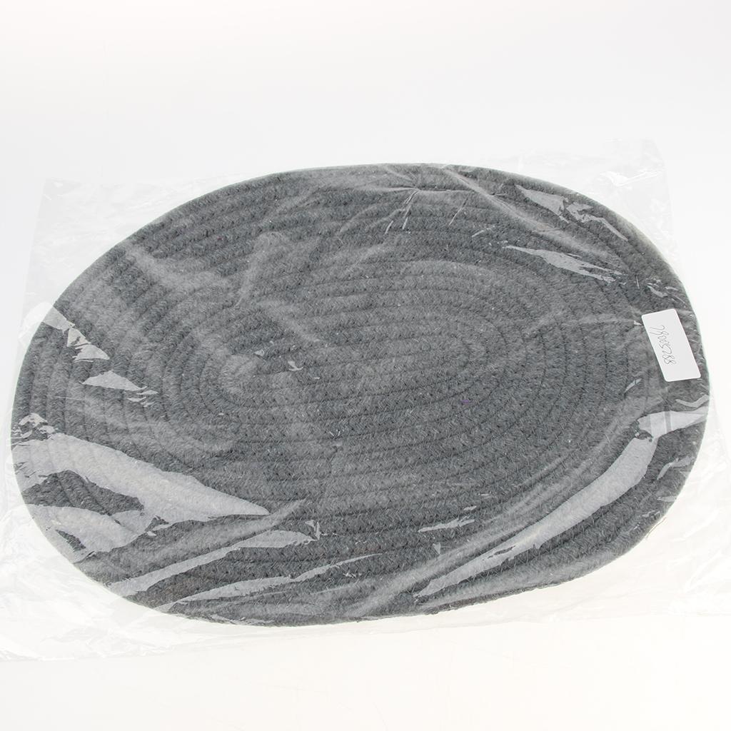 30*40cm Simple Elliptical Cotton Braided Woven Table Placemat Mat Coaster