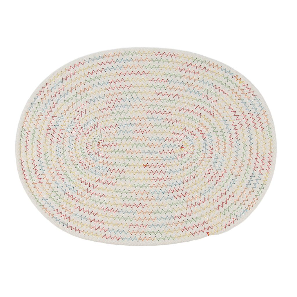 30*40 cm Simple Elliptical Cotton Braided Woven Table Placemat Mat Coaster