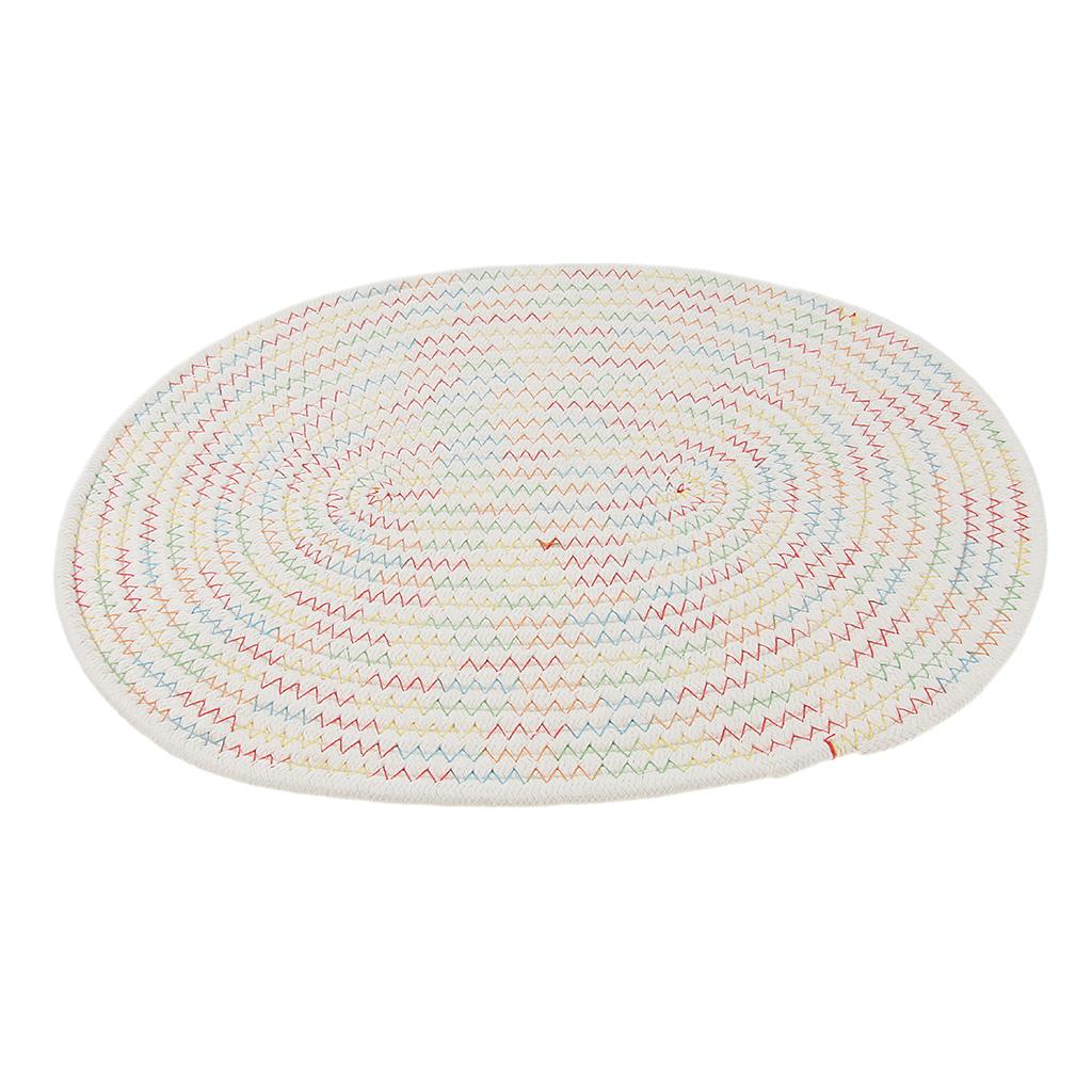 30*40 cm Simple Elliptical Cotton Braided Woven Table Placemat Mat Coaster