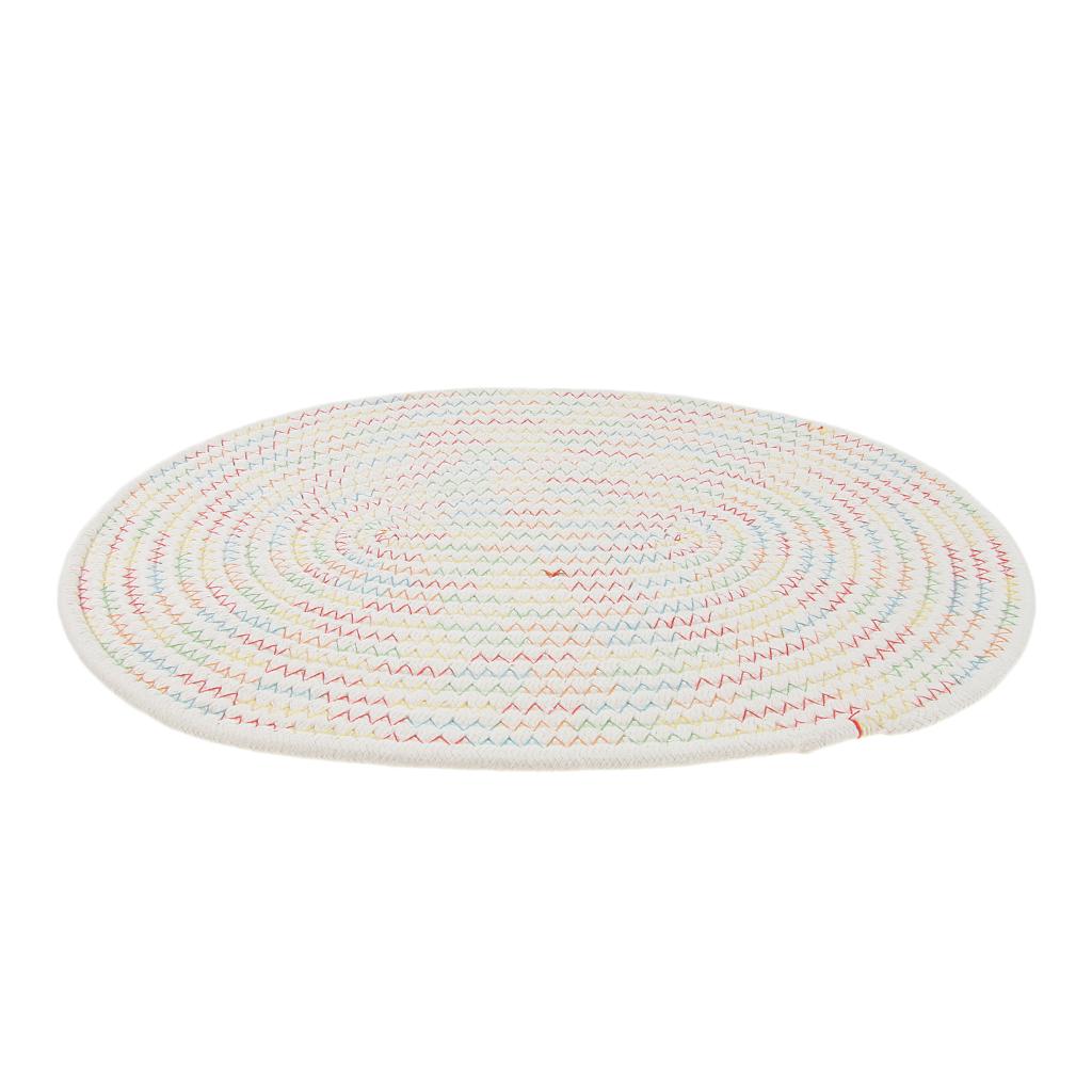 30*40 cm Simple Elliptical Cotton Braided Woven Table Placemat Mat Coaster