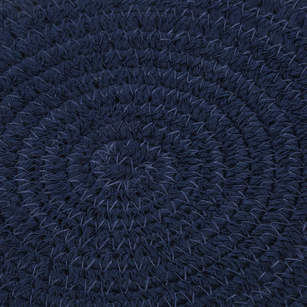 18cm Cotton Braided Round Table Placemat Thermal Insulation Mat Dark Blue