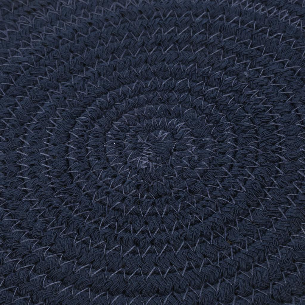 24cm Cotton Braided Round Table Placemat Thermal Insulation Mat Dark Blue