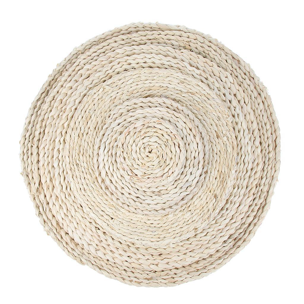 1Pcs Round Corn Peel Straw Weave Placemat Tablemat Dinner Mat Pad 11cm