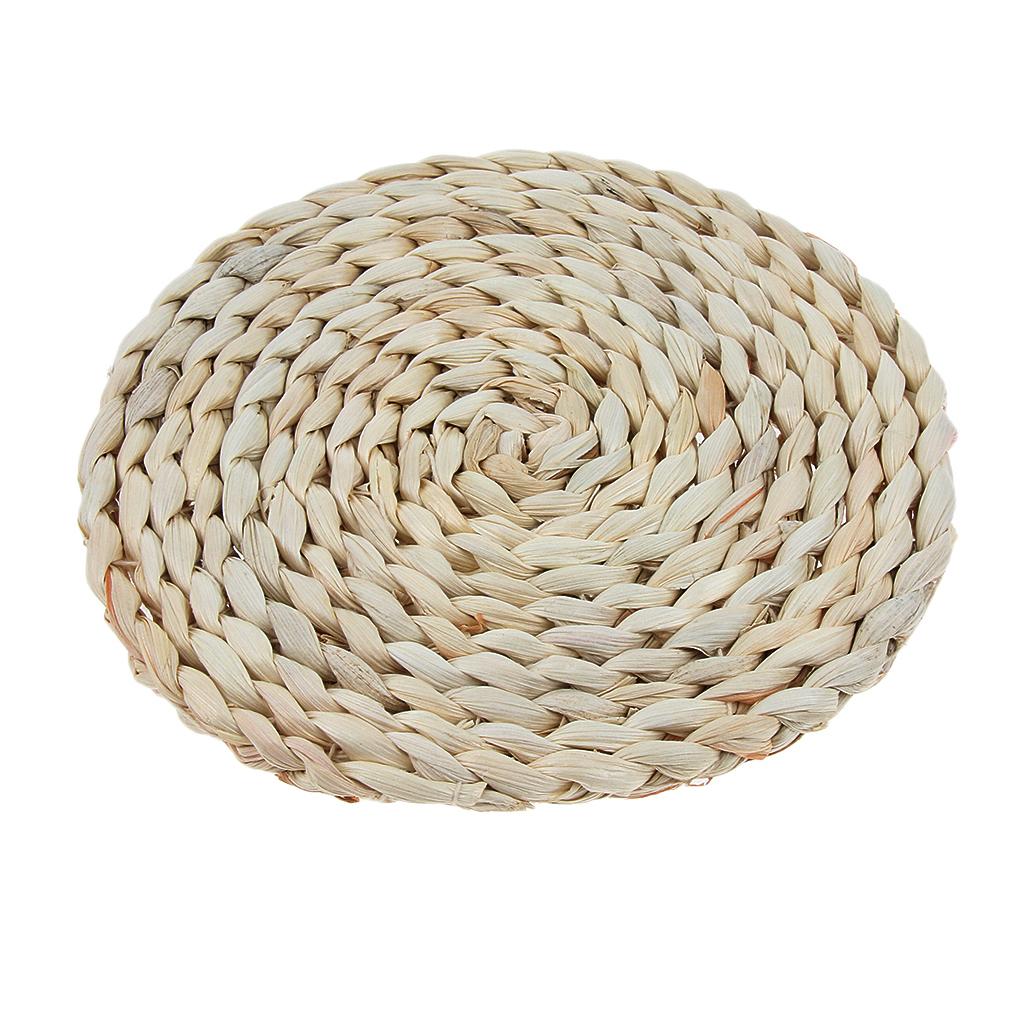 1Pcs Round Corn Peel Straw Weave Placemat Tablemat Dinner Mat Pad  18cm