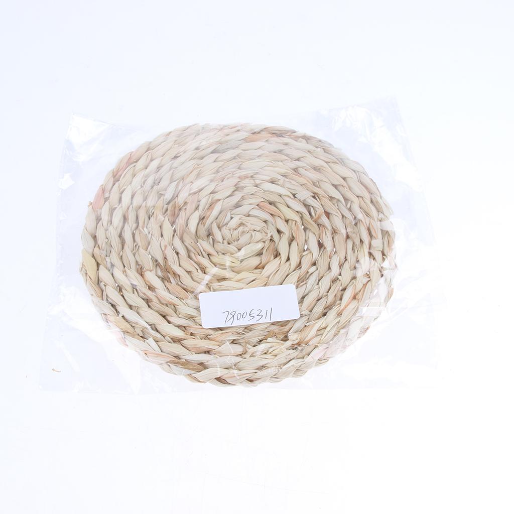 1Pcs Round Corn Peel Straw Weave Placemat Tablemat Dinner Mat Pad  18cm