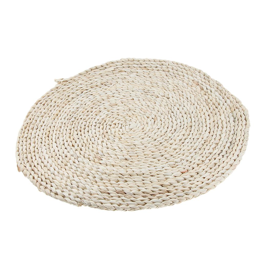 Round Corn Peel Straw Weave Placemat Tablemat Dinner Mat Pad Kitchen 45cm