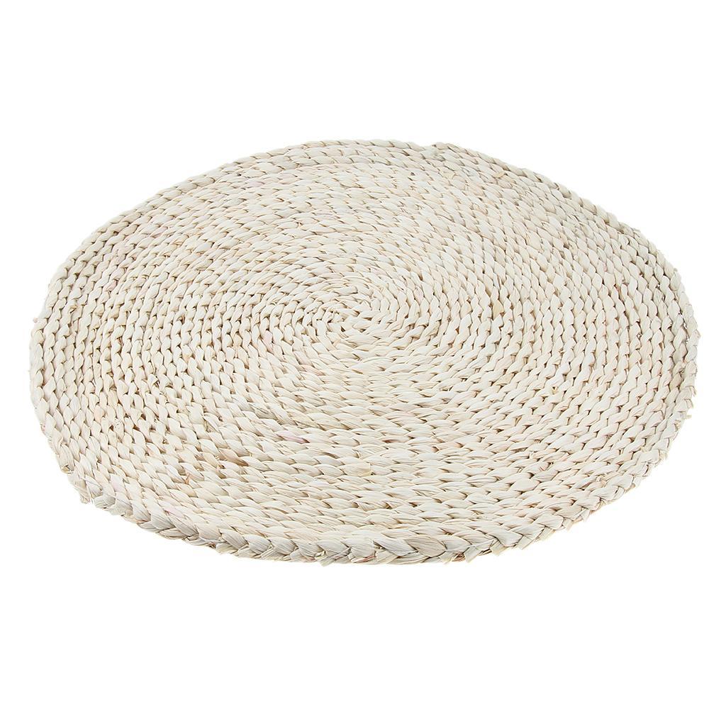 Round Corn Peel Straw Weave Placemat Tablemat Dinner Mat Pad Kitchen 50cm