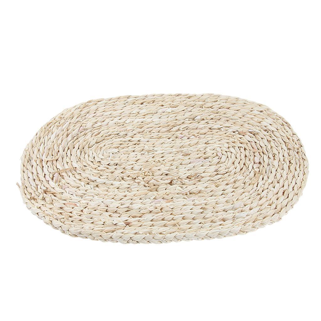 1Pcs Oval Corn Peel Straw Weave Placemat Tablemat Dinner Mat Pad 30x45cm