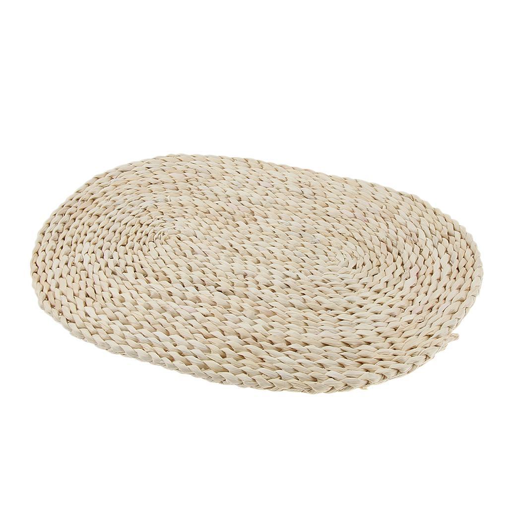 1Pcs Oval Corn Peel Straw Weave Placemat Tablemat Dinner Mat Pad 30x45cm