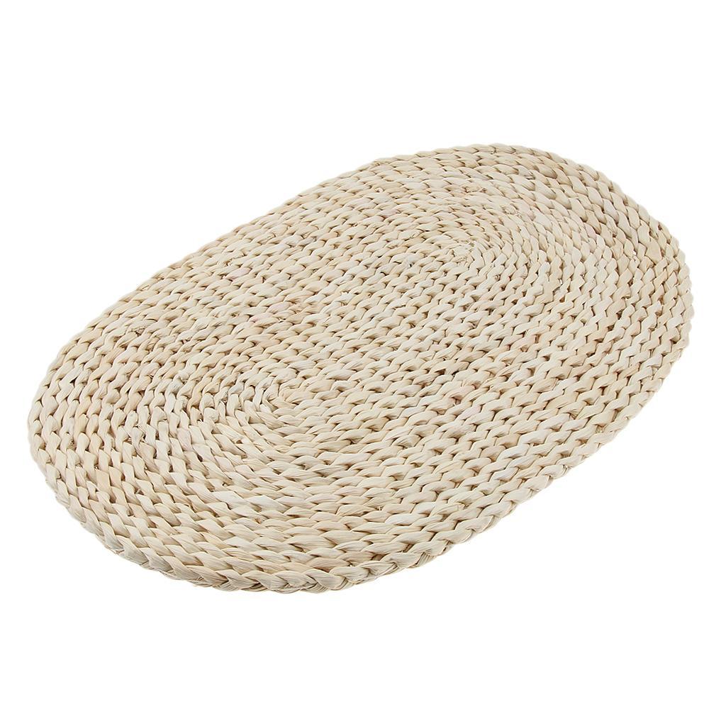 1Pcs Oval Corn Peel Straw Weave Placemat Tablemat Dinner Mat Pad 30x45cm