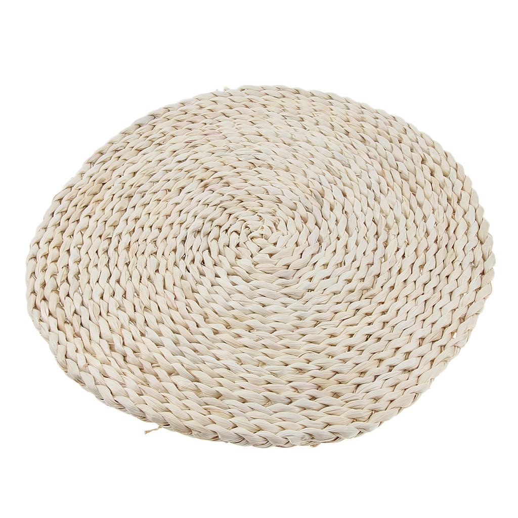 Round Corn Peel Straw Weave Placemat Tablemat Dinner Mat Pad Kitchen 35cm