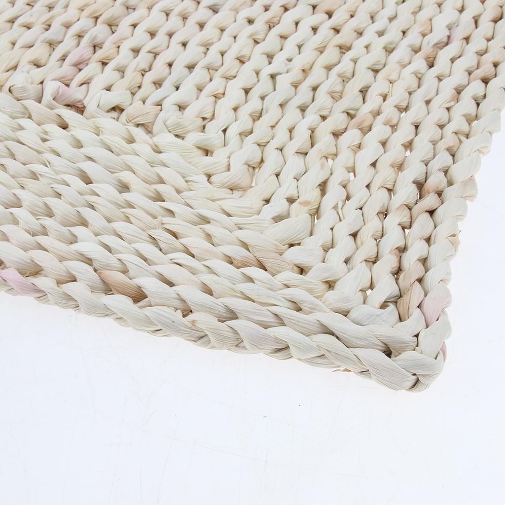 Corn Peel Straw Weave Square Table Placemat Handmade Table Mat 30x30cm