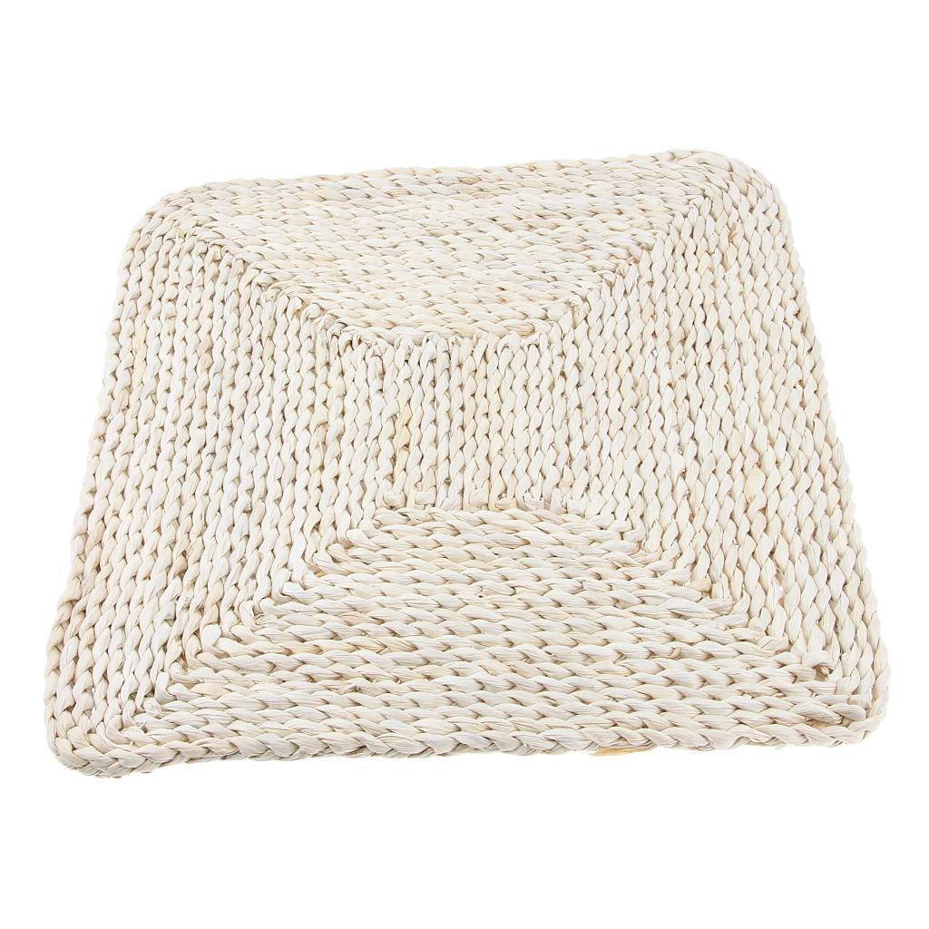 Corn Peel Straw Weave Square Table Placemat Handmade Table Mat 40x40cm