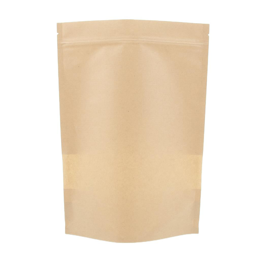 50x Kraft Paper Stand Up Bag Self Sealing Resealable Food Storage Pouch 23x35+5