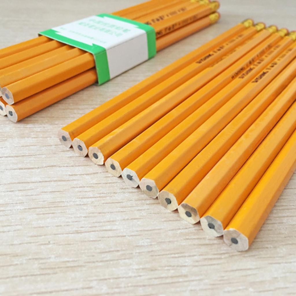 4x10 Pcs HB No.2 Woodcase Pencils Office School Break Resistant Yellow Barrel