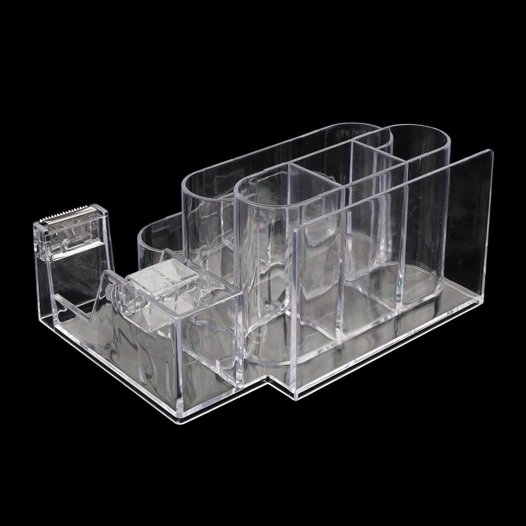 Office Acrylic Clear Desk Accessories Organizer Caddy Supply Storage