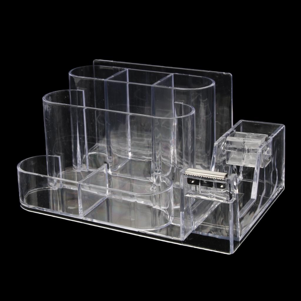 Office Acrylic Clear Desk Accessories Organizer Caddy Supply Storage