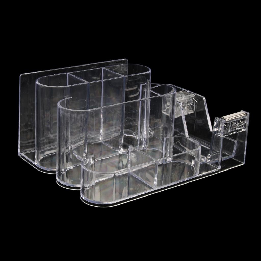 Office Acrylic Clear Desk Accessories Organizer Caddy Supply Storage