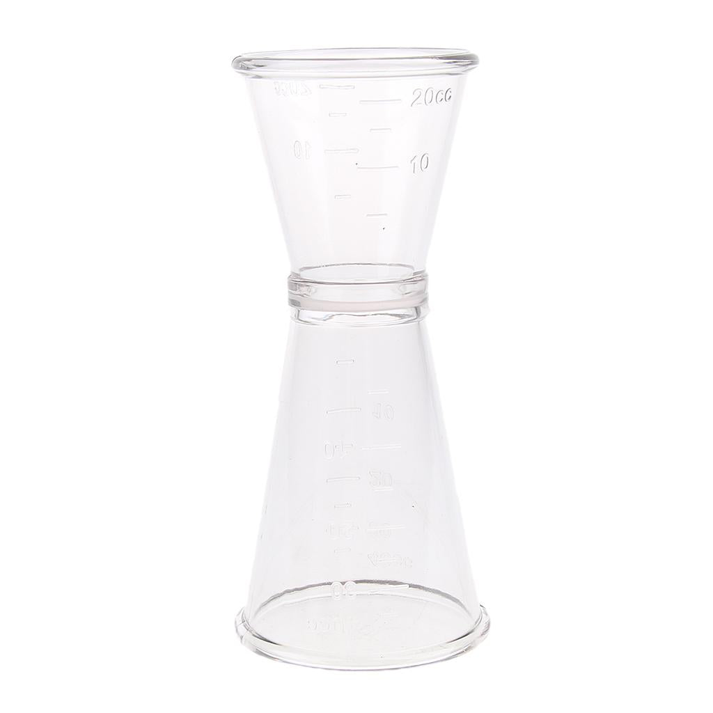 Clear Plastic Double Jigger Cocktail Wine Shot Drink Bartender Measuring Cup