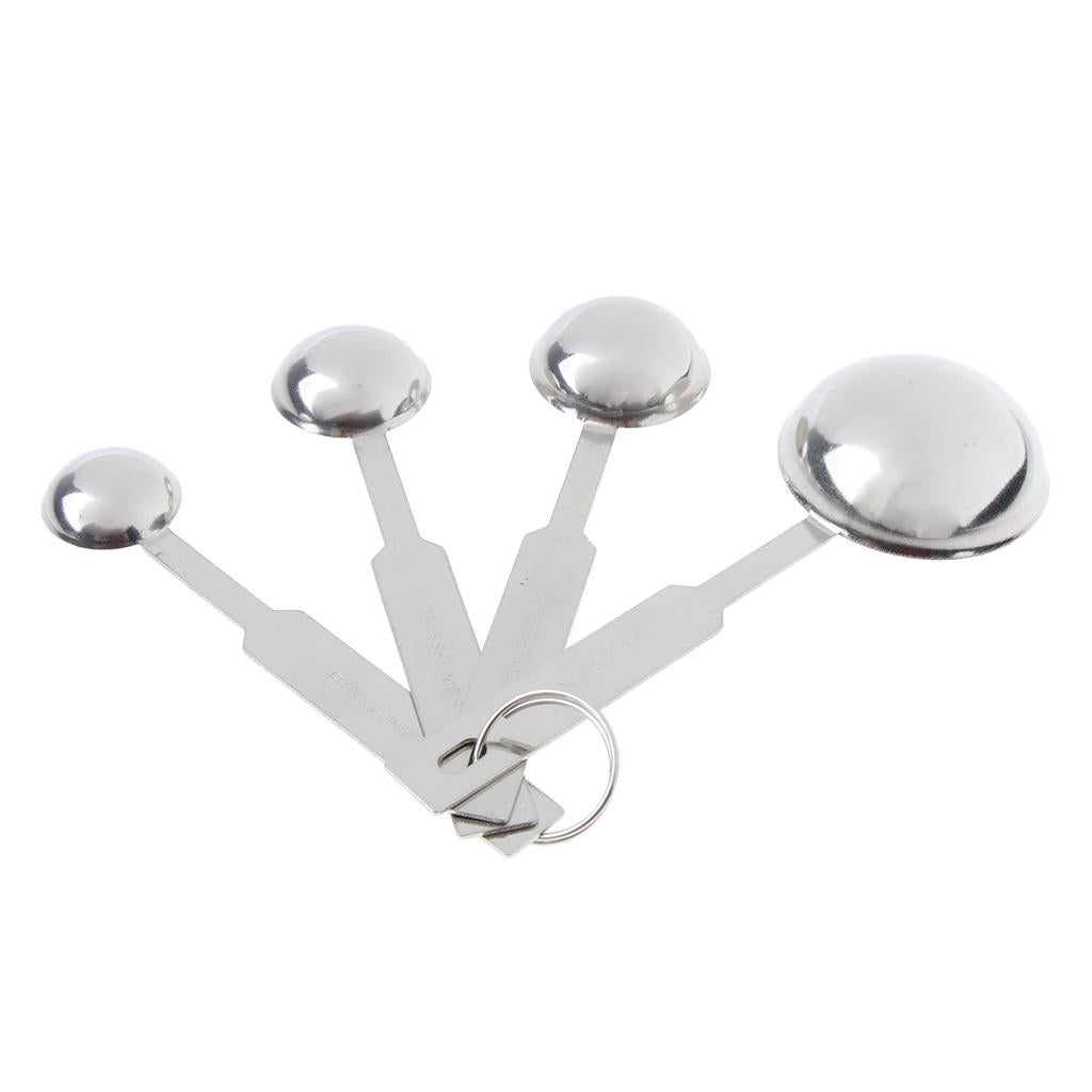 4pcs Stainless Steel Measuring Spoons Teaspoon Tablespoon Kitchen Tools 1/4 tsp, 1/2 tsp, 1 tsp, 1 Tbsp