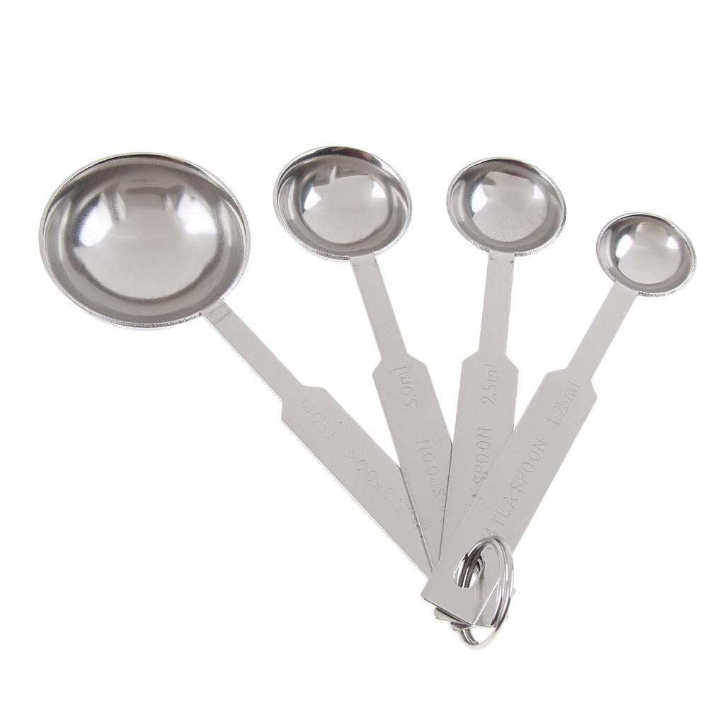 4pcs Stainless Steel Measuring Spoons Teaspoon Tablespoon Kitchen Tools 1/4 tsp, 1/2 tsp, 1 tsp, 1 Tbsp