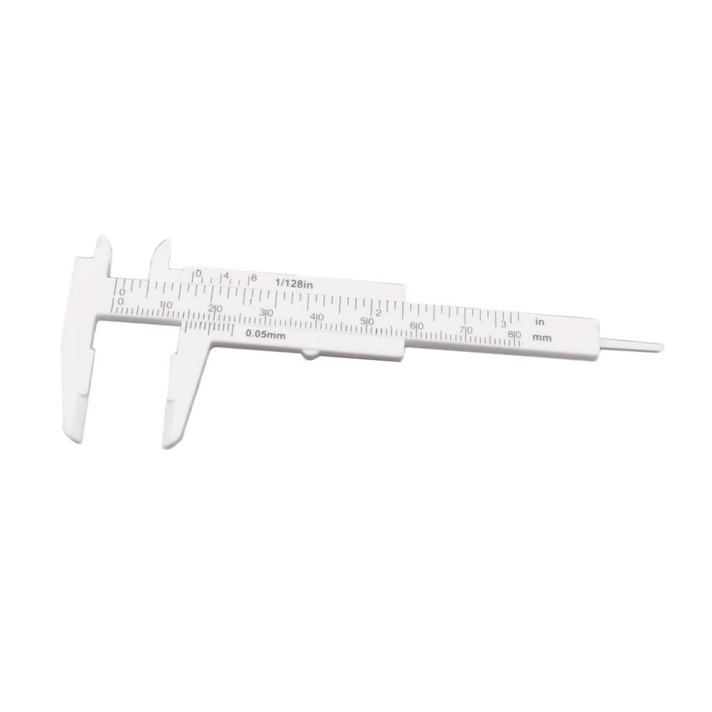 Plastic Vernier Scale Ruler Caliper Metric/ Imperial 0-80mm Reading Whtie