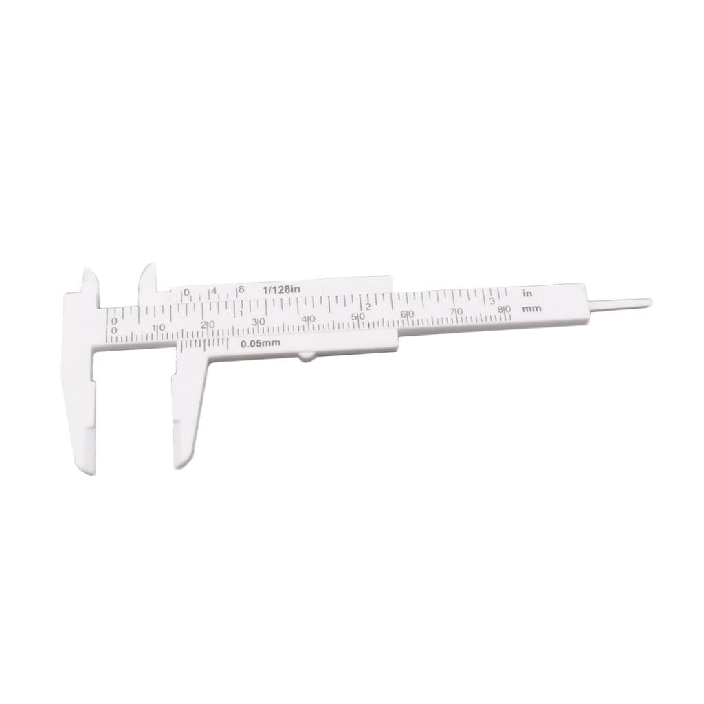 Plastic Vernier Scale Ruler Caliper Metric/ Imperial 0-80mm Reading Whtie