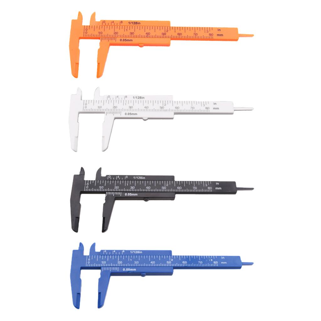 Plastic Vernier Scale Ruler Caliper Metric/ Imperial 0-80mm Reading Whtie