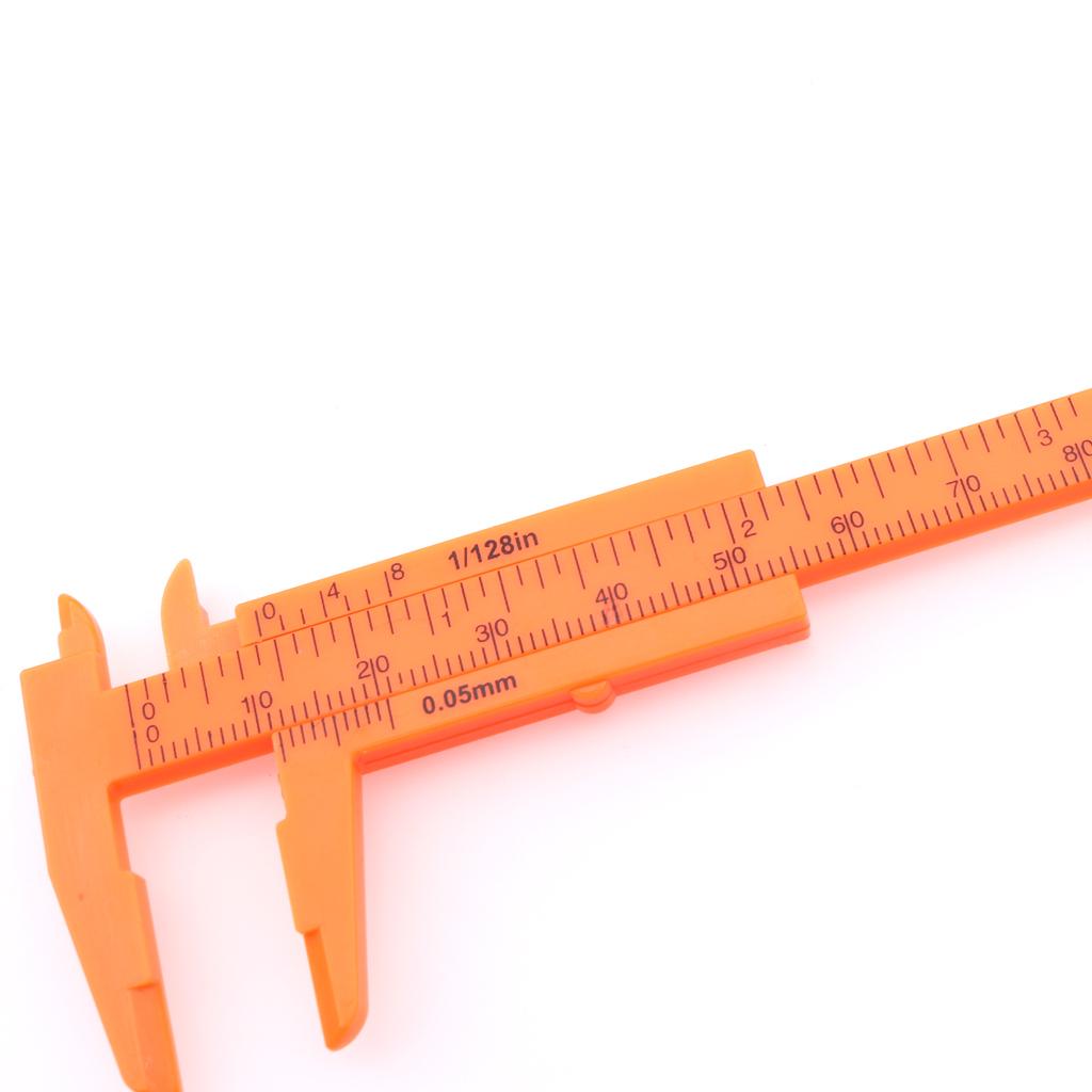 Plastic Vernier Scale Ruler Caliper Metric/ Imperial 0-80mm Reading Orange