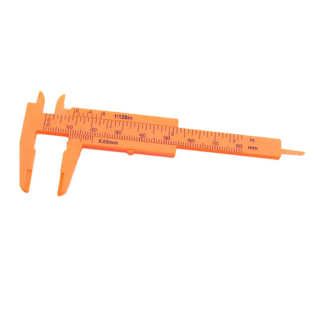 Plastic Vernier Scale Ruler Caliper Metric/ Imperial 0-80mm Reading Orange