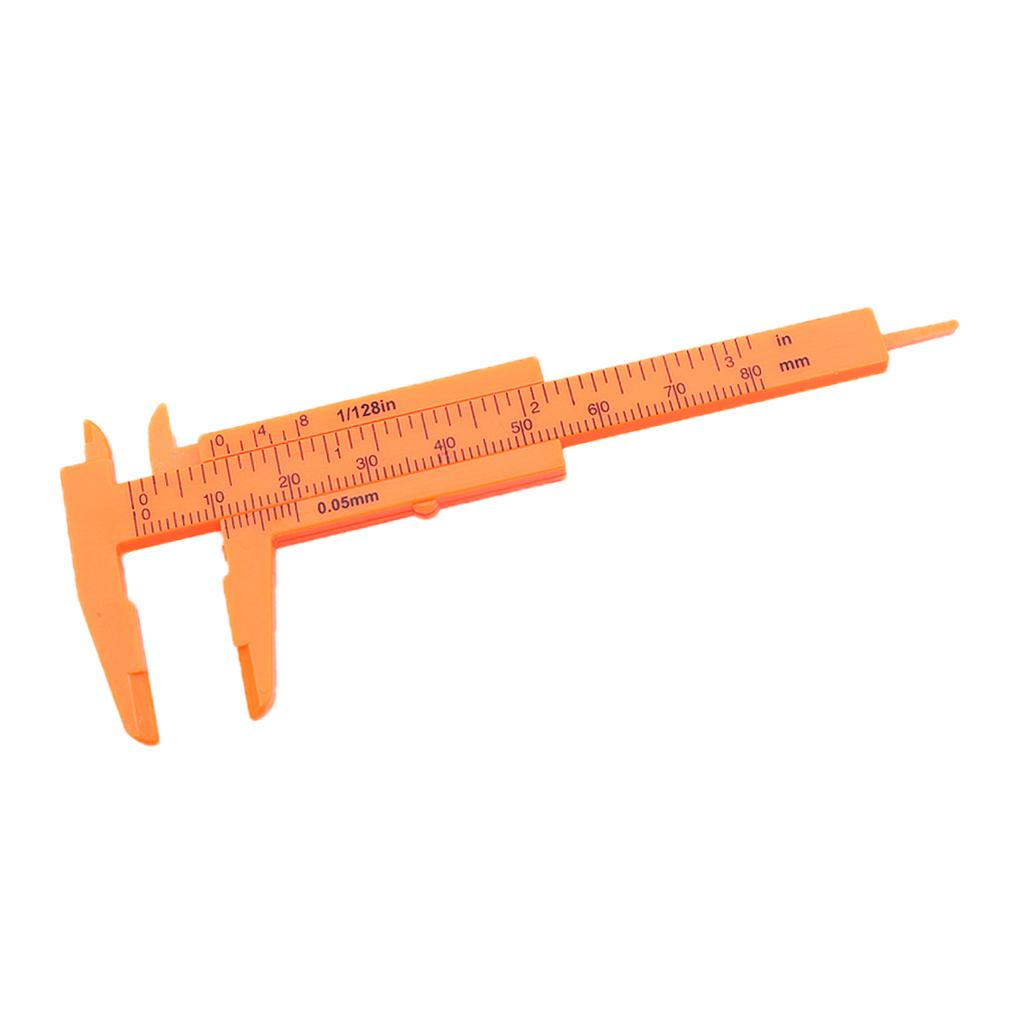 Plastic Vernier Scale Ruler Caliper Metric/ Imperial 0-80mm Reading Orange