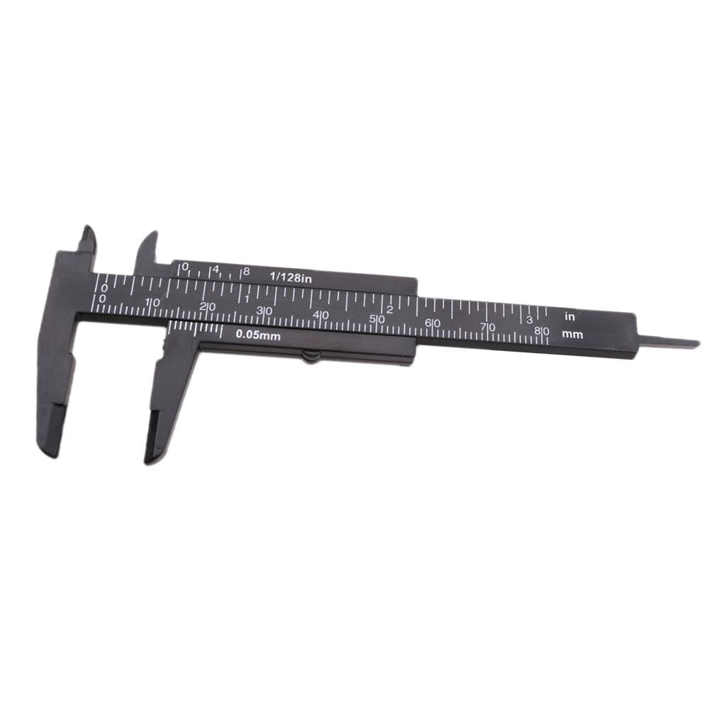 Plastic Vernier Scale Ruler Caliper Metric/ Imperial 0-80mm Reading Black