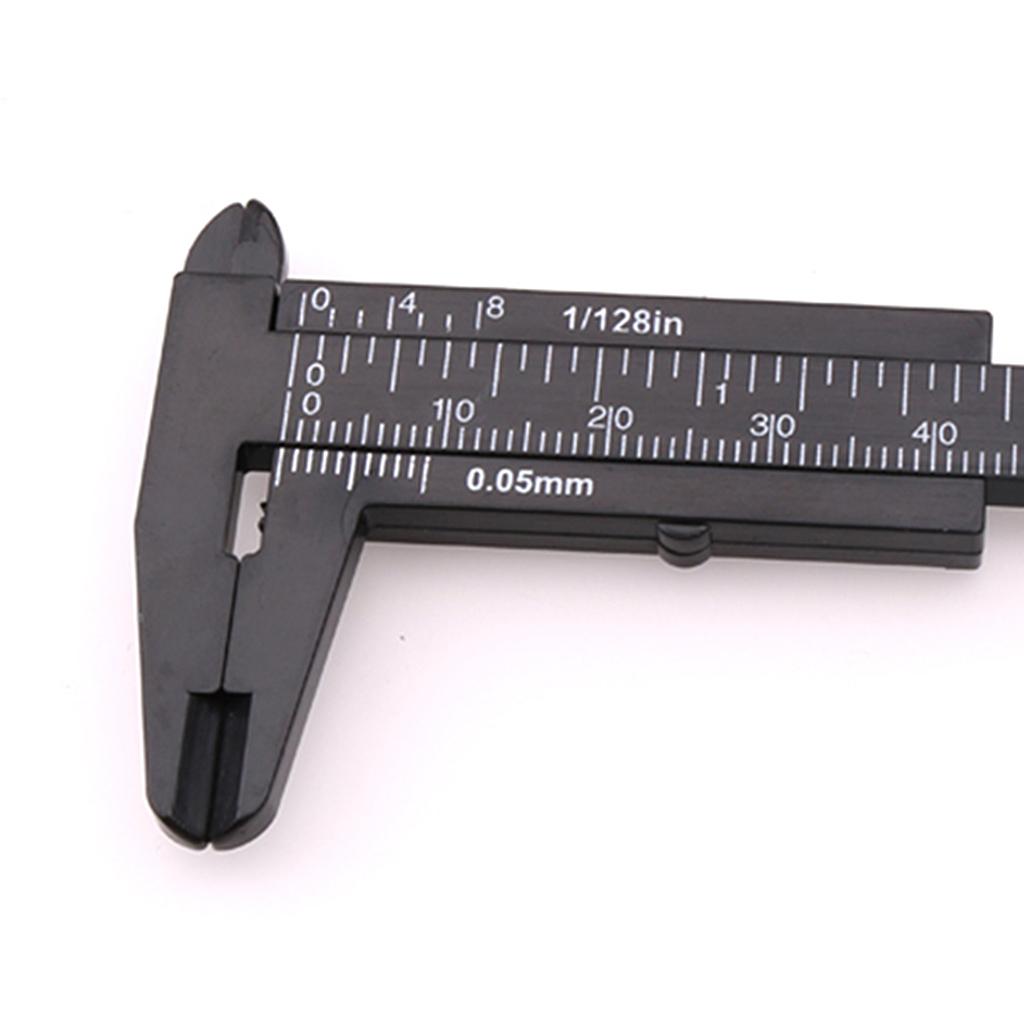 Plastic Vernier Scale Ruler Caliper Metric/ Imperial 0-80mm Reading Black