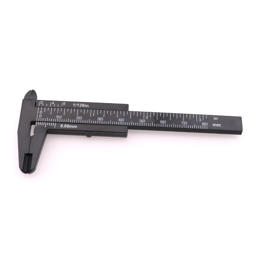 Plastic Vernier Scale Ruler Caliper Metric/ Imperial 0-80mm Reading Black