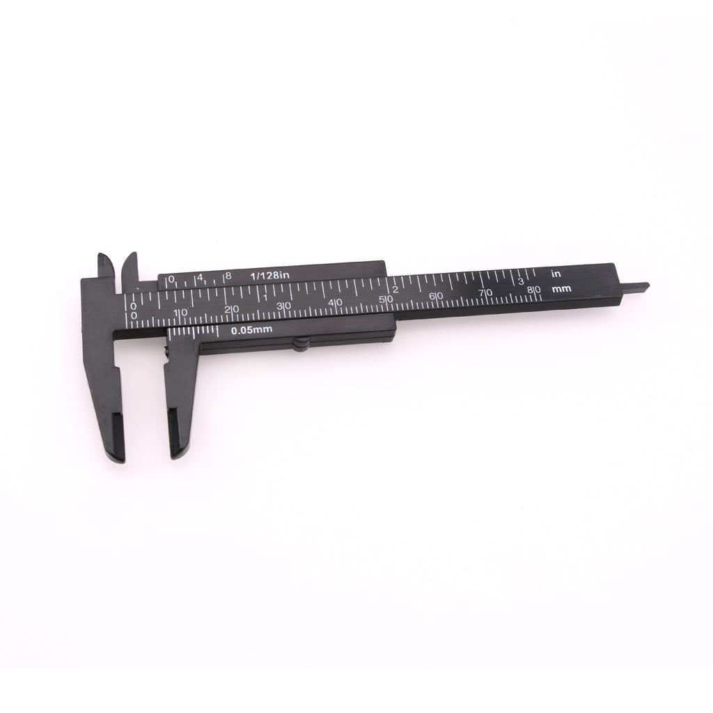 Plastic Vernier Scale Ruler Caliper Metric/ Imperial 0-80mm Reading Black