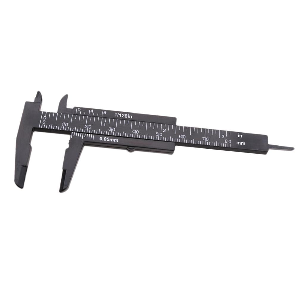 Plastic Vernier Scale Ruler Caliper Metric/ Imperial 0-80mm Reading Black