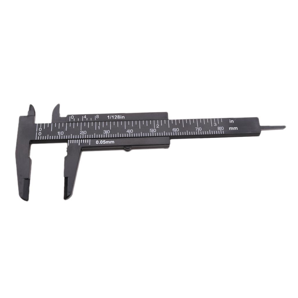 Plastic Vernier Scale Ruler Caliper Metric/ Imperial 0-80mm Reading Black