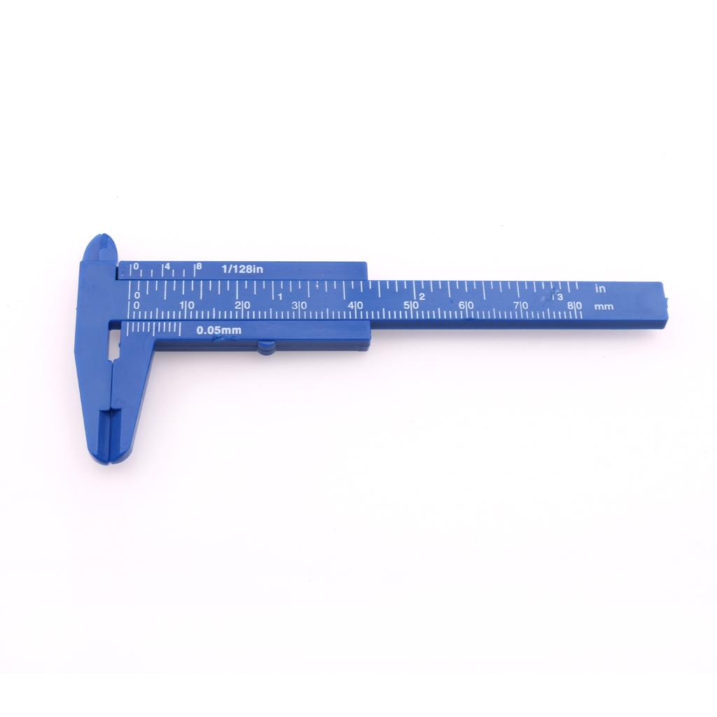 Plastic Vernier Scale Ruler Caliper Metric/ Imperial 0-80mm Reading Blue