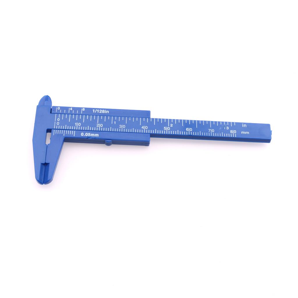 Plastic Vernier Scale Ruler Caliper Metric/ Imperial 0-80mm Reading Blue